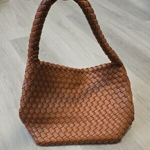 Elegant Brown Woven Tote Bag
